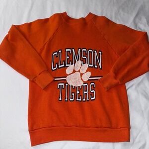 Vintage Clemson Tigers Ebert Sportswear Orange‎ Sweatshirt Mens M